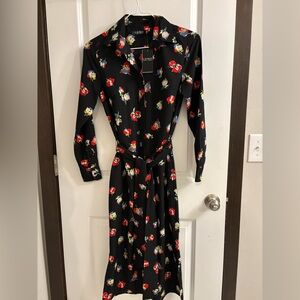 Ralph Lauren Black Dress with Colorful Floral Print